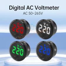 AC 50 265V DC 7-120V Voltmeter LED Digital Display Round 2/3-Wire Voltage Meter