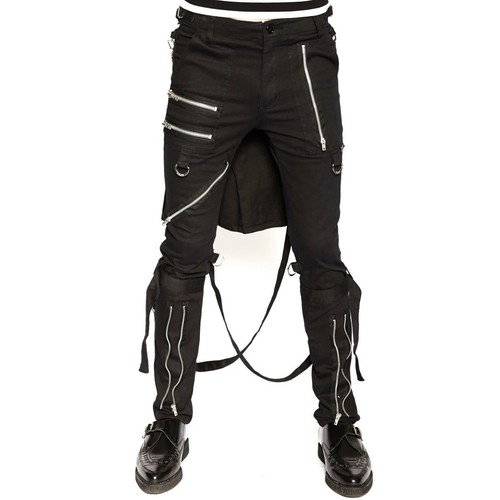 Extreme Bondage Gothic Punk Rocker Cyber Goth Steampunk Biker Pants/Emo - Picture 7 of 9