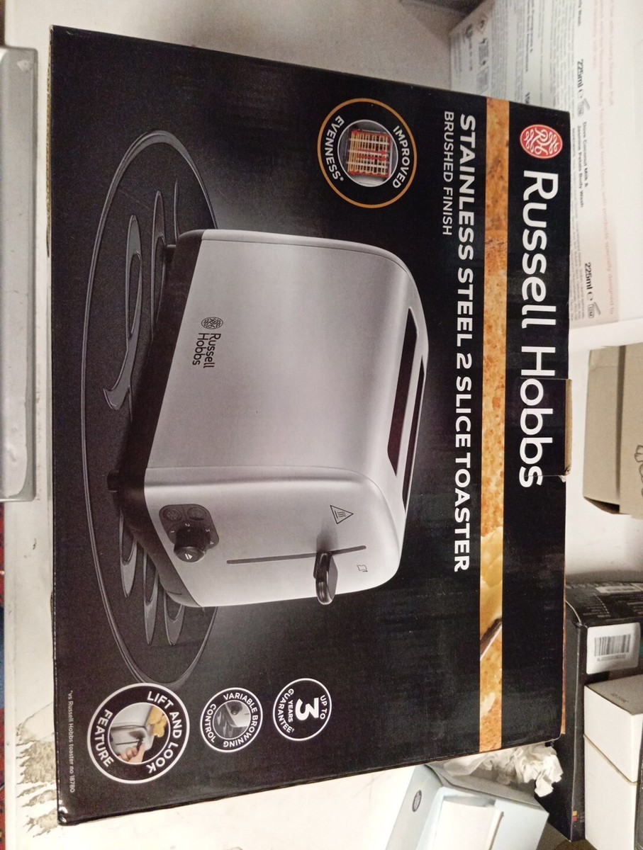 Russell Hobbs Slice Wide Slot Toaster Brushed Stainless Steel