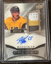 Zack Hayes Rookie Auto Patch /249 2022-23 Upper Deck Premier [M078]