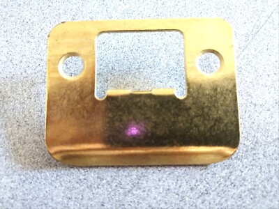 FULL LIP STRIKE IN BRASS PLATED 2 1/4'' HIGH X 1 3/4'' WIDE INCL BEND
