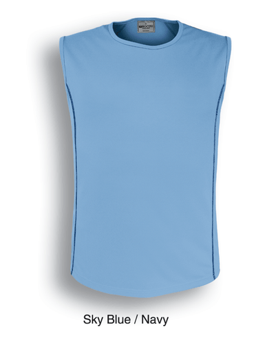 3PCX MENS SINGLET TANK 100% POLYESTER COOL DRY BREATHABLE PANEL LINE SPORTS TANK - Picture 16 of 18