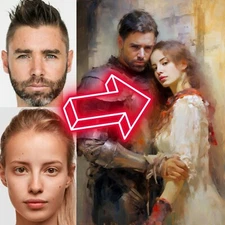 Custom Personalized Couple Portrait Painting From Photo Royal Digital Gift Print