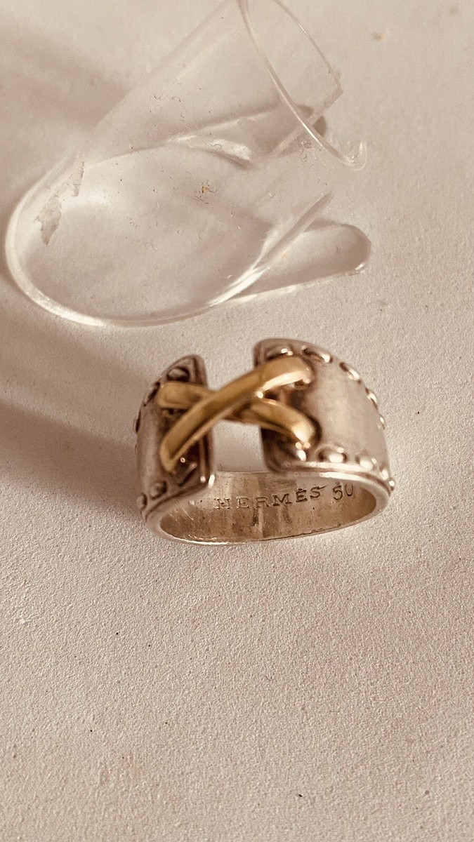 Bague HERMES Argent Et Or 18cts