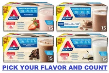 Atkins Shake, Milk Chocolate, Dark Chocolate, Vanilla, Strawberry 11 oz (15 ct.)