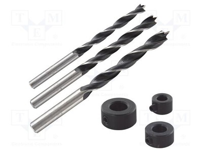 Zestaw wiertł blister 6mm8mm10mm z ogranicznikiem 3szt. Z1C2