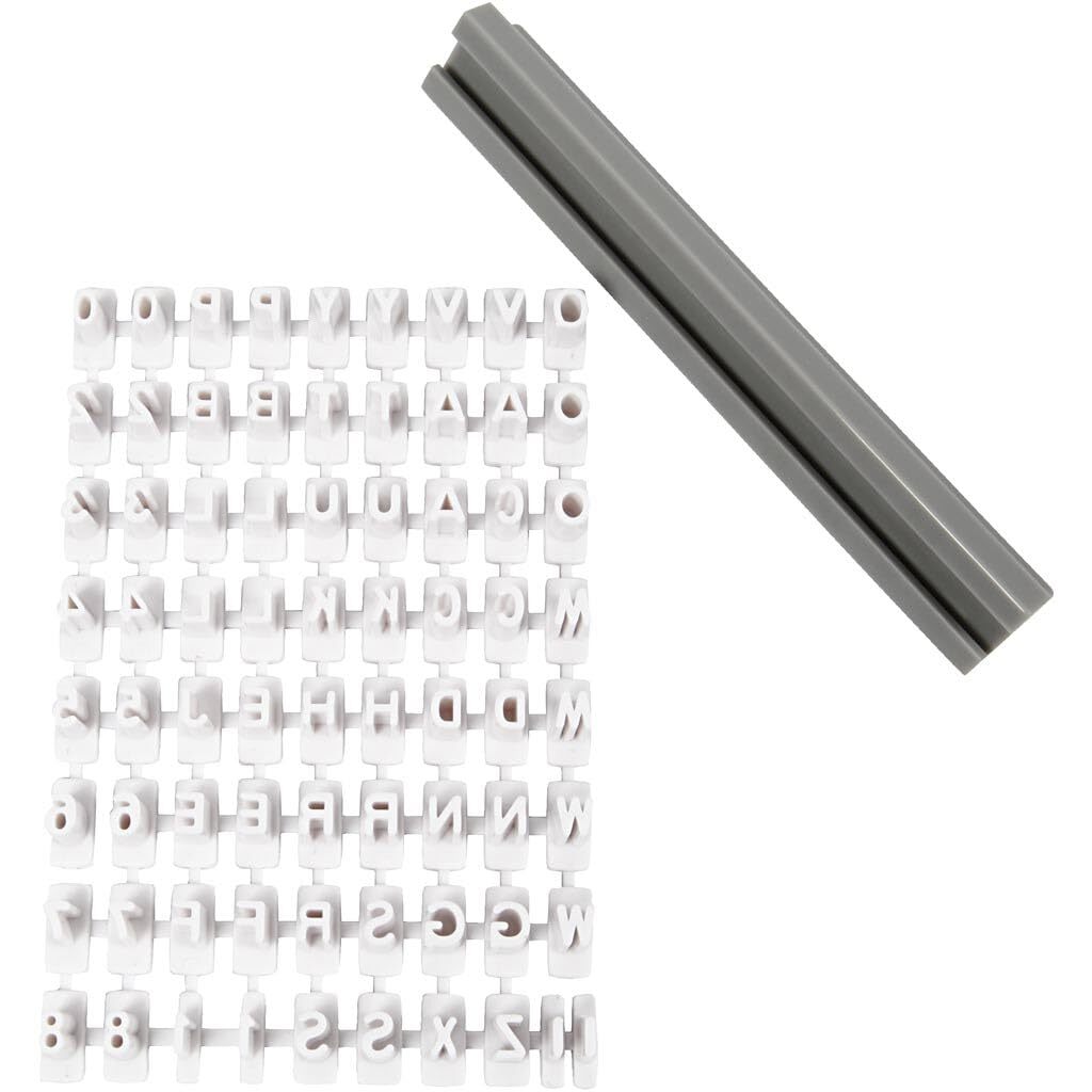 Creotime Rubber stamps Alphabet and numbers 6 mm - 83 pieces