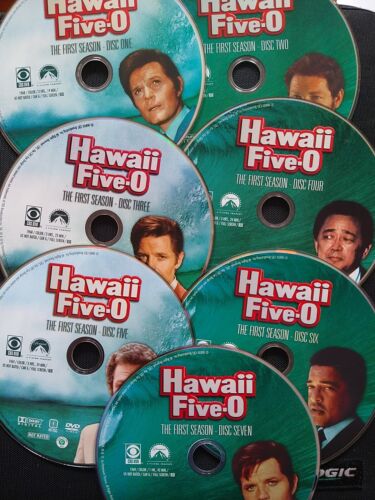 Hawaii Five-O: Complete First Season 1 (DVD, 2007, lot de 7 disques) disques uniquement EN/ESP - Photo 1/1