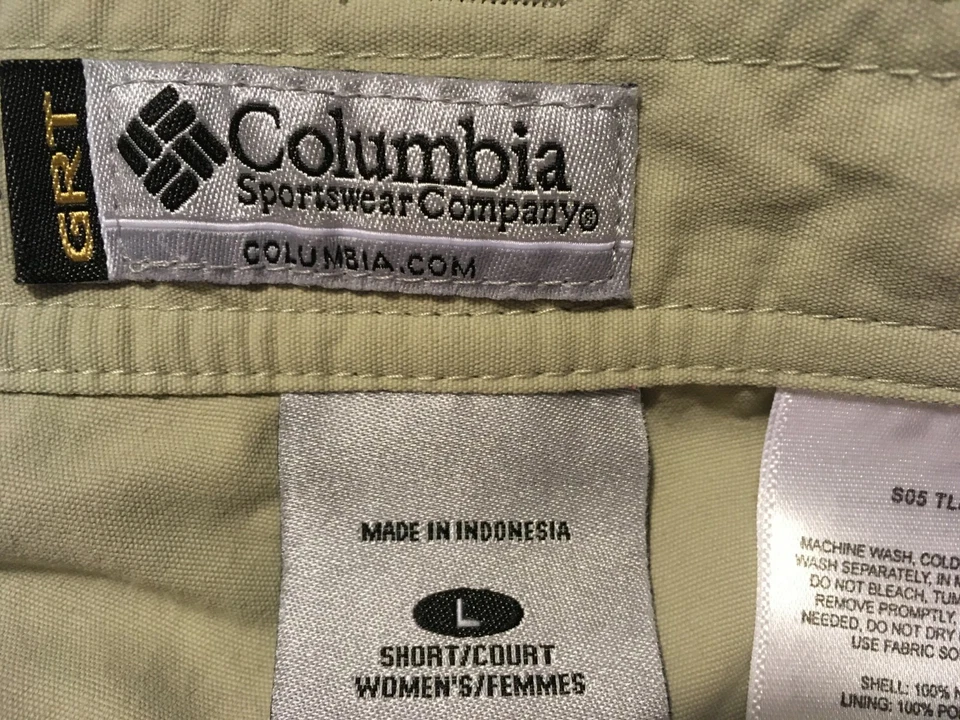 Columbia 裤子/短裤 L 码短裤女式可调式 Omni Dry GRT 卡其色 Q20 — 第 2/4 张图片