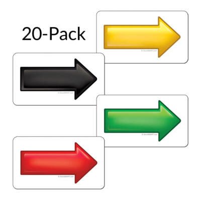 StoreSMART - Arrow Magnets Variety 20-Pack - 2'' x 3.5'' - ARROW2X3-VP-20
