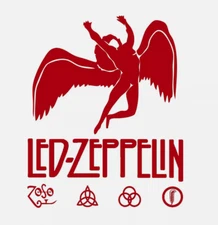 Led Zeppelin Logo Vinyl Sticker Decal rock band Laptop Wall Mirror Tumbler Cell