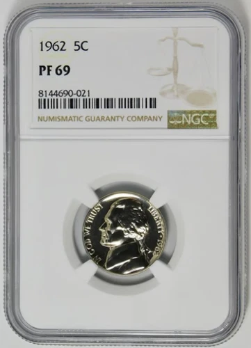 1962 Jefferson Nickel BIG GRADE! NGC Gem Proof 69