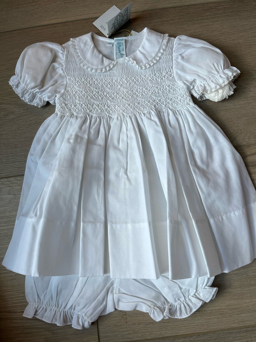 Feltman Brothers Blue Smocked Dress Baby Feltman Brothers White