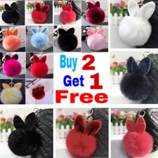 PomPom Keychain Keyring For Cell Phone Car Pendant Handbag Fluffy Cute