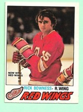 (1) RICK BOWNESS 1977-78 O-PEE-CHEE # 265 RED WINGS ROOKIE EX/EX+ CARD (N5068). rookie card picture