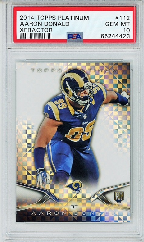 2014 -AARON DONALD- PSA 10 Topps Platinum XFRACTOR REFRACTOR Rookie Card - RC
