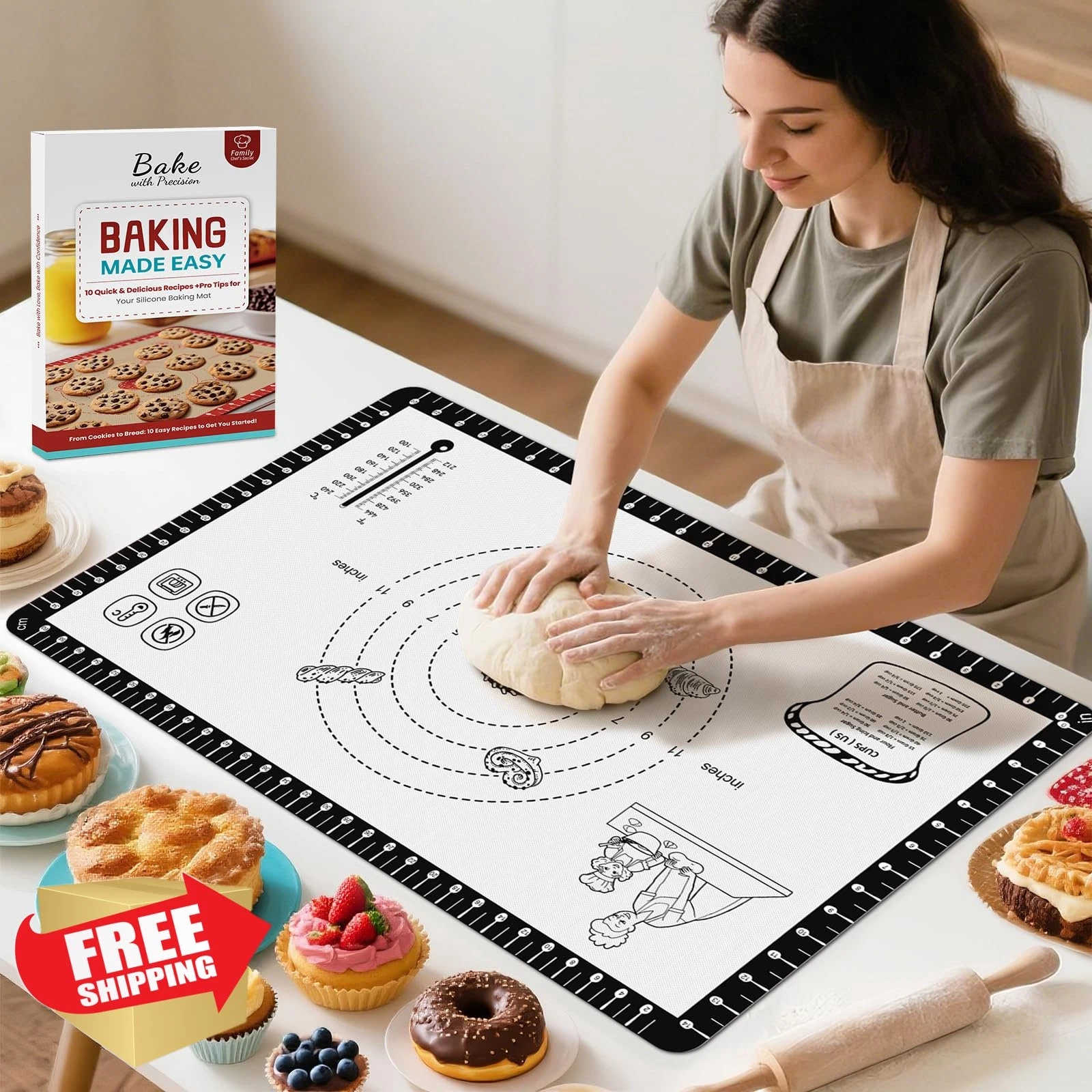 Bredominant Baking Mat Black 26"x16"