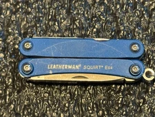 Leatherman Squirt ES4 Blue w/Rare Torx Screws Keychain Wire Stripper Multi Tool