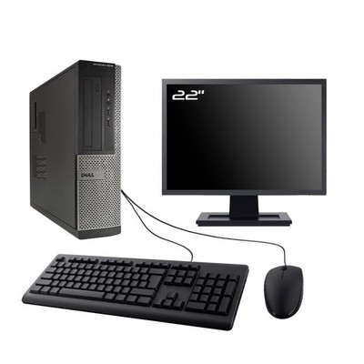 PC Dell Optiplex 3010 DT Bildschirm 22 '' Intel I3-3220 RAM 8Go SSD 960Go W10