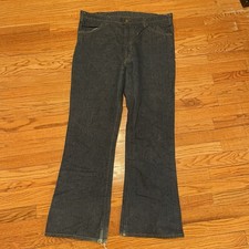 VTG 1970s Levi  s Orange Tab 646 Flare Dark Jeans Denim Hippie Talon Blue 40x32