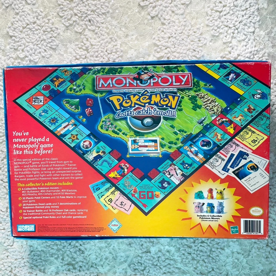Покемон Монополия коллекционное издание Parker Brothers 1998 Hasbro 100% полный комплект - Изображение 2 из 4