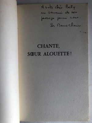 SIGNED, SCARCE ''Chante, Soeur Alouette!'' Soeur Marie-Claire, 1969 PB - IN FRENCH