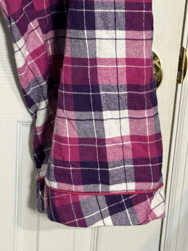 Only Necessities Pink/Purple Plaid Pajama Pants, 100% Cotton, 2X - Image 3 of 4