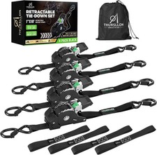 Rhino Usa Retractable Ratchet Straps 4-pack - 1 Inch X 10 Feet 1650lb Break