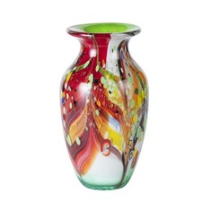 Colored Glass Vase, Beautiful Hand Blown Decorative Vase, Modern Art Vase for...