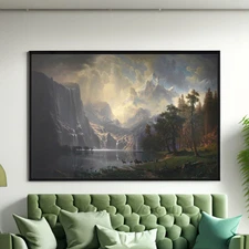 Among the Sierra Nevada Mountains by Albert Bierstadt Canvas/Poster Wall Art