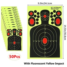50Pcs Shooting Targets Reactive Splatter Range Papers Target Gun Shooting Rifle