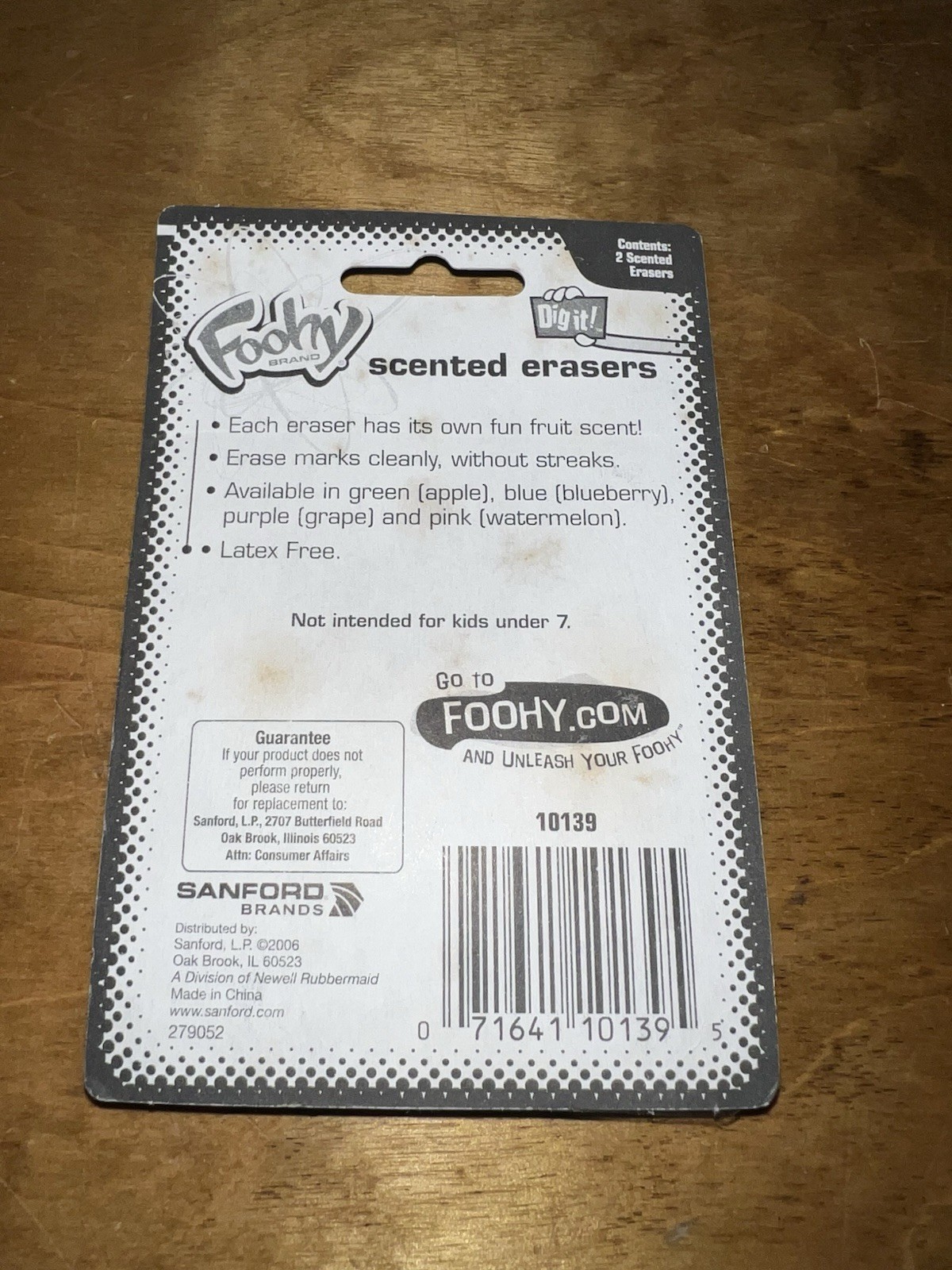 NEW Foohy Scented Smelly Erasers 2 Pack Blueberry Apple 2000s School Supply Vtg