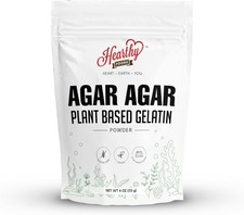 Hearthy Foods Agar Agar Powder 4oz Vegan Gelatin Substitute, Certified Halal,
