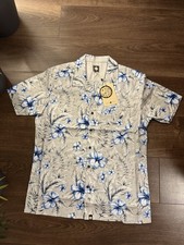 Image of Pretty green printed chilton shirt in blue size medium new with tags