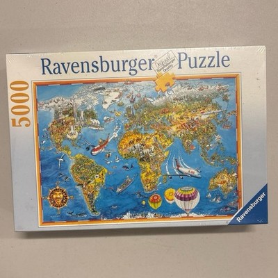 NIB Vintage 1998 Ravensburger 5000 Piece Jigsaw Puzzle World Map Rare