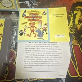 RARE Nintendo NES Rocky Bullwinkle & Friends Video Game Cartridge & Box TESTED