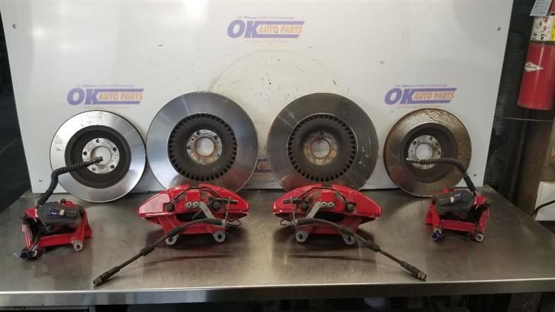 15 BENTLEY CONTINENTAL GTC S 4.0L V8 BRAKE CALIPER ROTOR SET FRONT AND REAR RED
