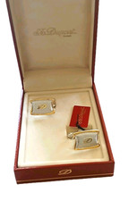 Dupont Cufflinks Gold Silver Tone Designer Luxury Formal Gift for Men Boxed
