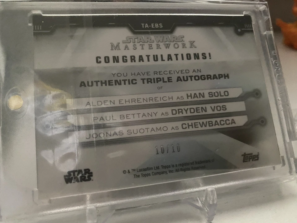 Topps Star Wars Masterwork Solo Triple Wood Autograph 10/10! Han Solo And Chewy - Image 4 of 4