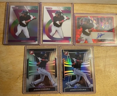 Lot of (5) Five 2024 Leaf Vivid & Metal Jaison Chourio Auto & Base Parallels