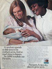 1973 Pampers Original Vintage Advertisement Diapers Newborn Baby Print Ad