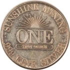 1985 VINTAGE SUNSHINE MINING 1 OZ .999 FINE SILVER EAGLE ROUND - ABOUT UNCIRC!