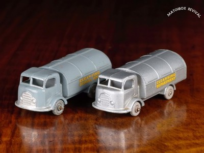 2x Silber & Grau Lesney Matchbox No.38a Karrier Bantam Refuse Sammler
