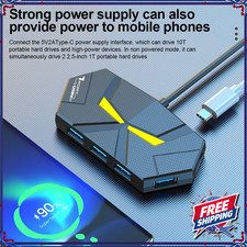 Power Splitter 7-Port High Speed USB 3.0 Hub Extender Cable Adapter Laptop PC