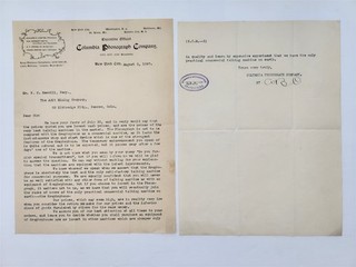 1897 antique COLUMBIA PHONOGRAPH CO ny LETTERHEAD N.C. MERRILL colorado mining