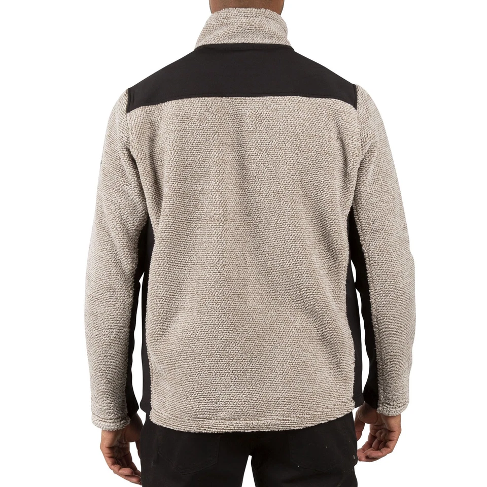 Jaqueta de Lã Masculina Trespass Faratino Malha Listrada Zíper Completo - Bege - P - Imagem 2 de 4