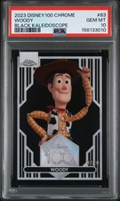 2023 TOPPS CHROME DISNEY100 BLACK KALEIDOSCOPE #83 WOODY 7/10 PSA 10