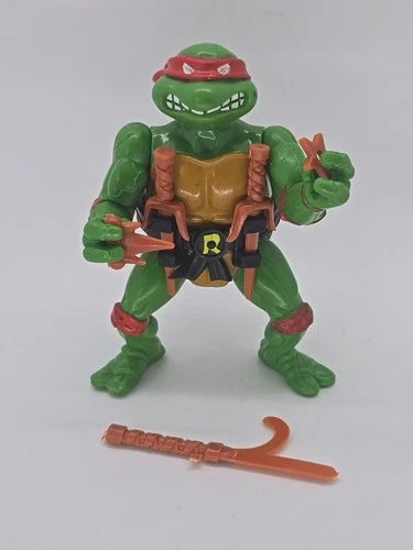 Vintage 1988 TMNT Raphael Playmates Raph Action Figure Near Complete Hard Head
