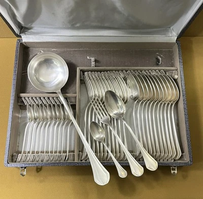ménagère CHRISTOFLE modèle PRINTANIA métal argenté Cuillère Fourchette Couverts - Photo 1/4