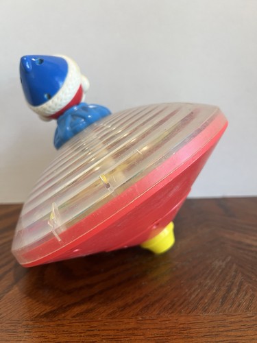 Vintage Clown Head Plunger Spinning Toy Top Plastic - Picture 4 of 4